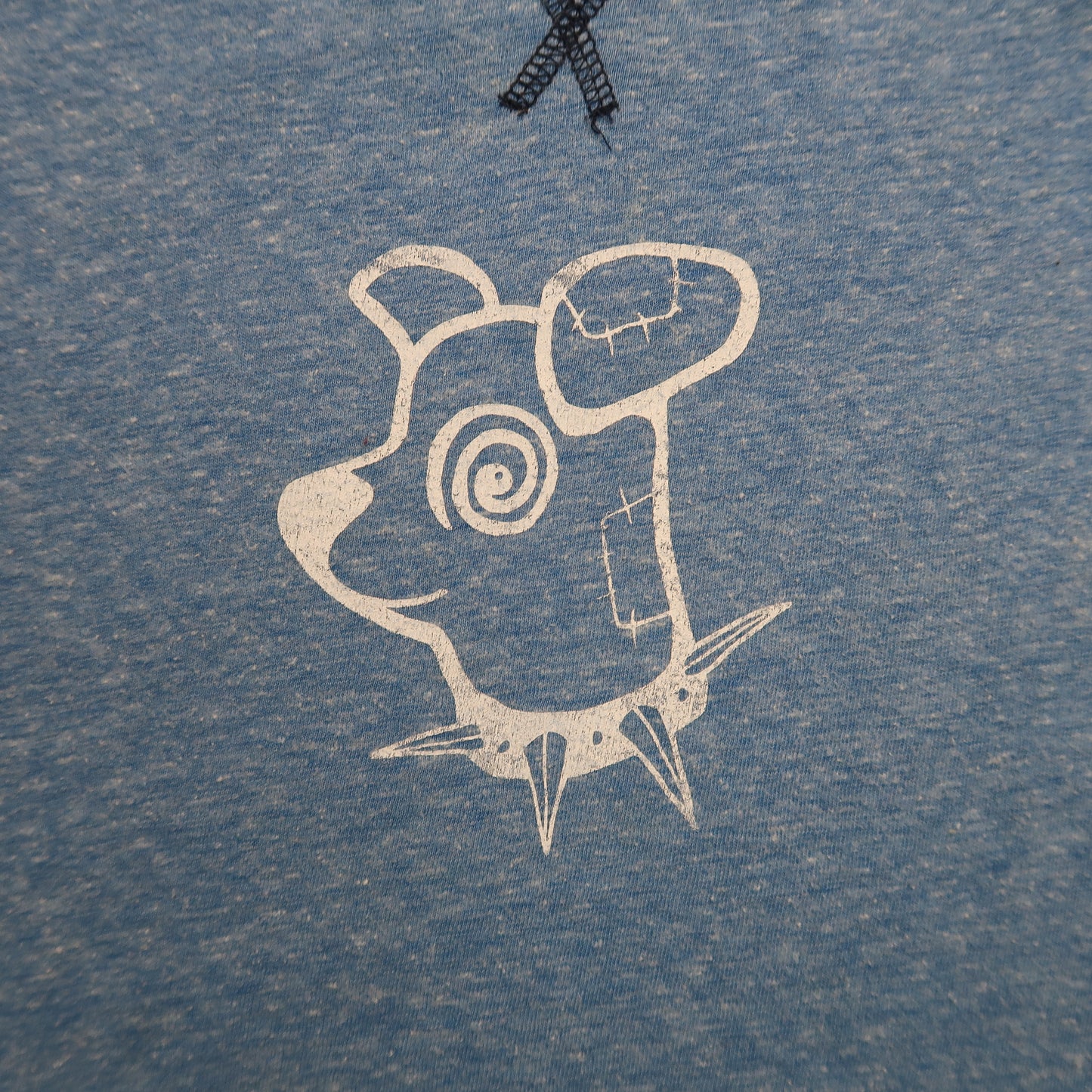 "Patches the Dog" Blue Raglan Baby Tee - X-Small