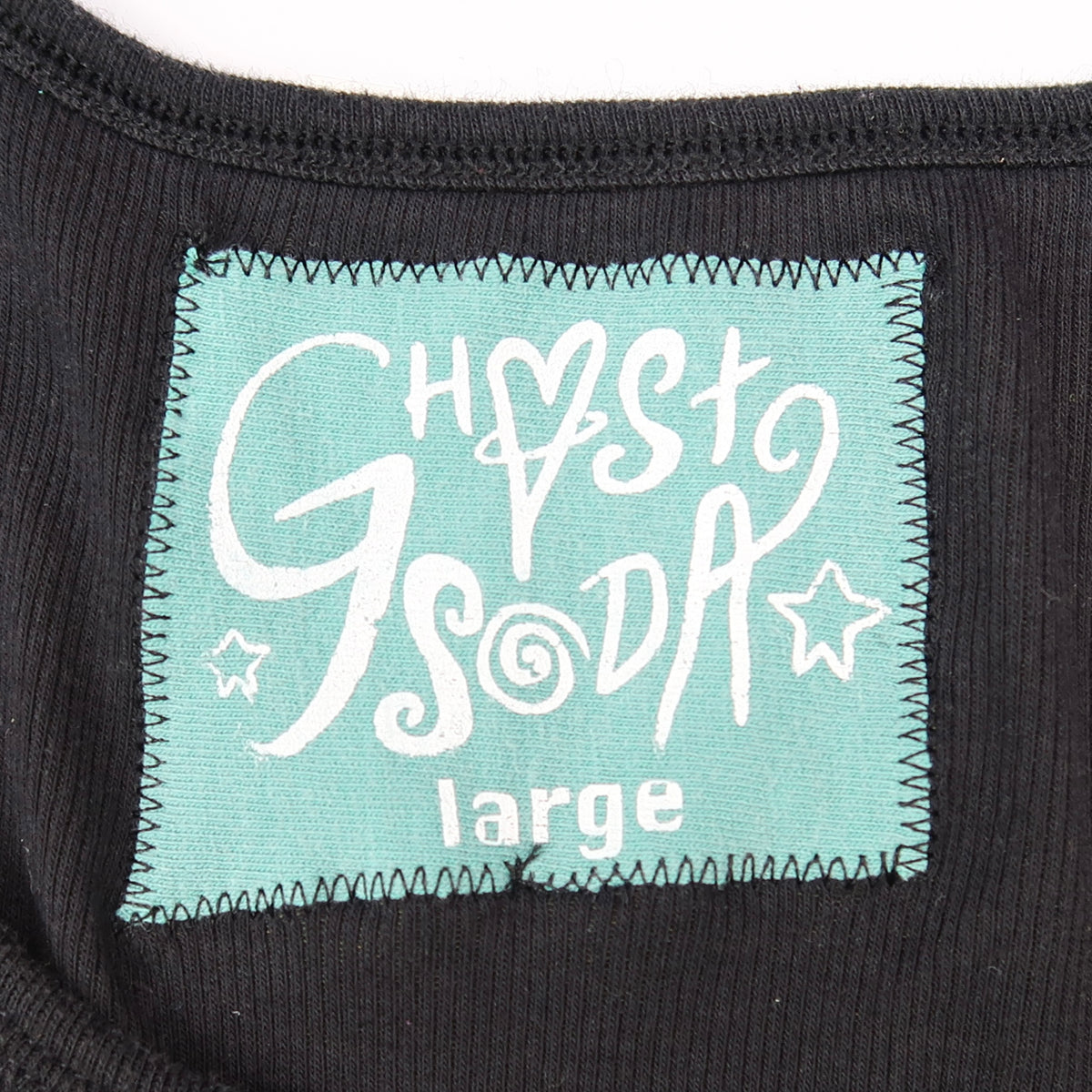 "I See All" Black Ribbed Tank Top - Large
