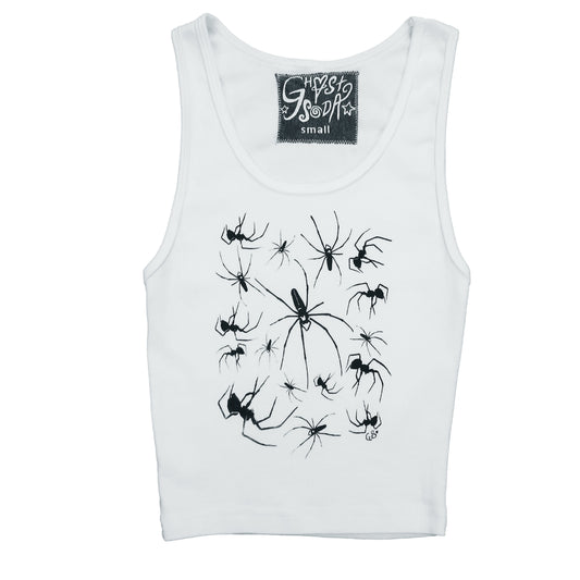 "I Love Spiders" White Tank - Small