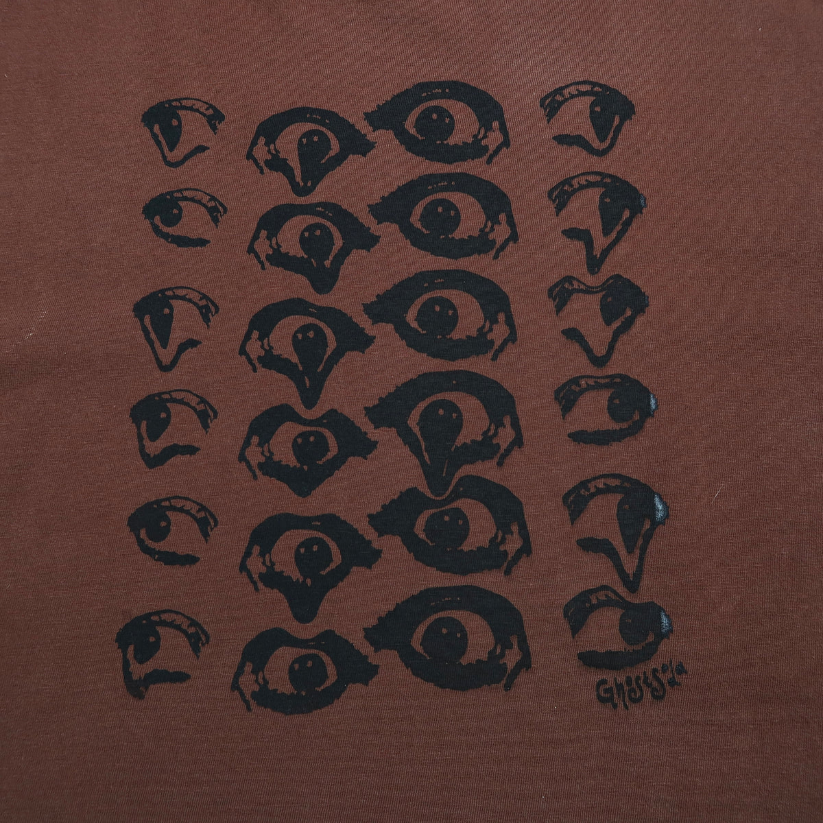 "Melted Visions" Brown Long Sleeve Shirt - Large