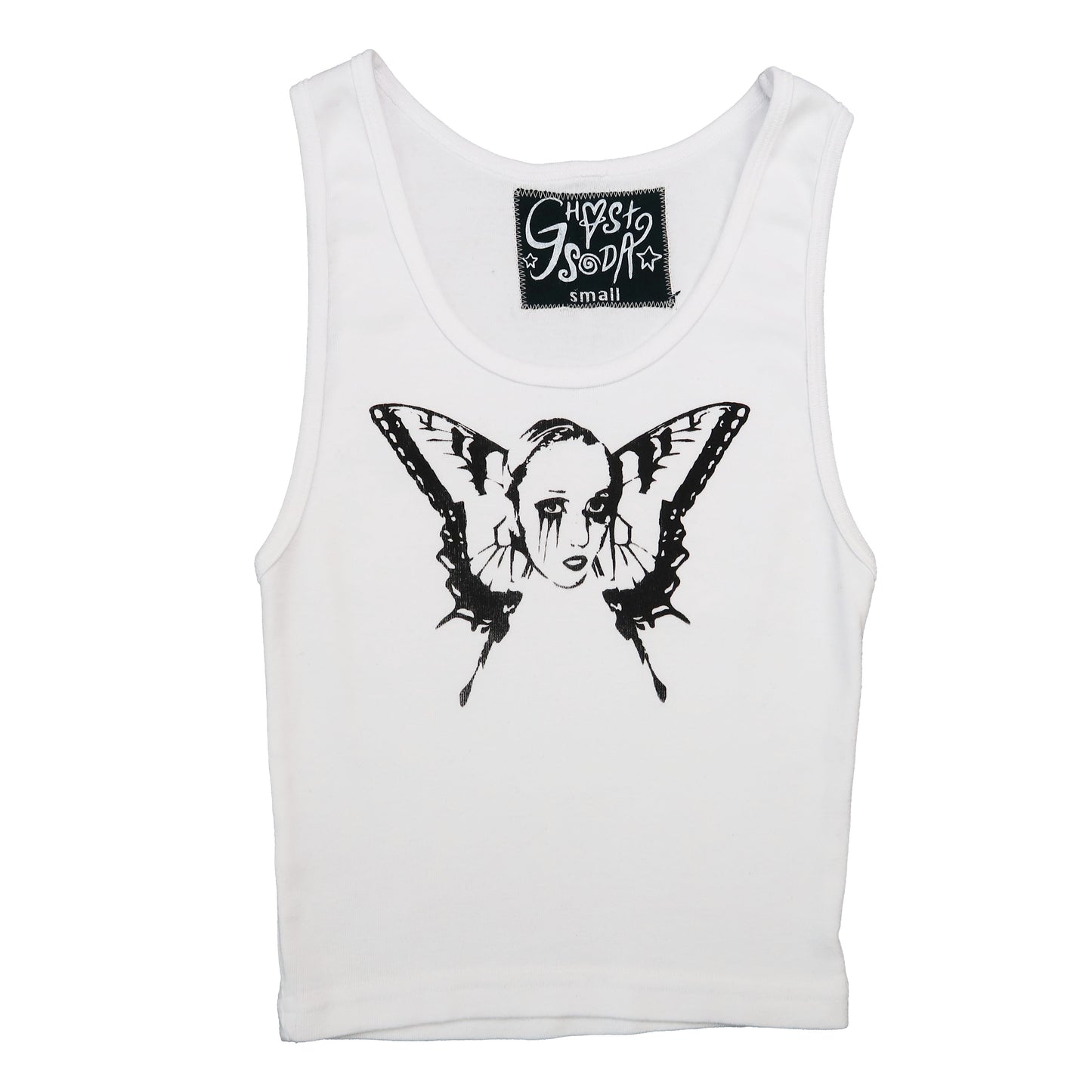 "Weeping Butterfly" White Tank Top