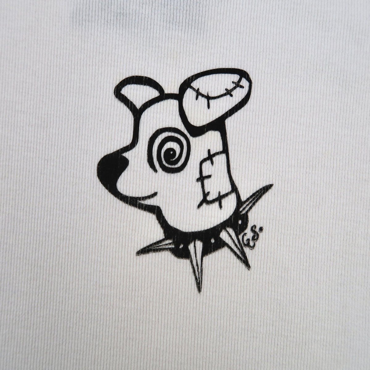 "Patches the Dog" White Tank - XL