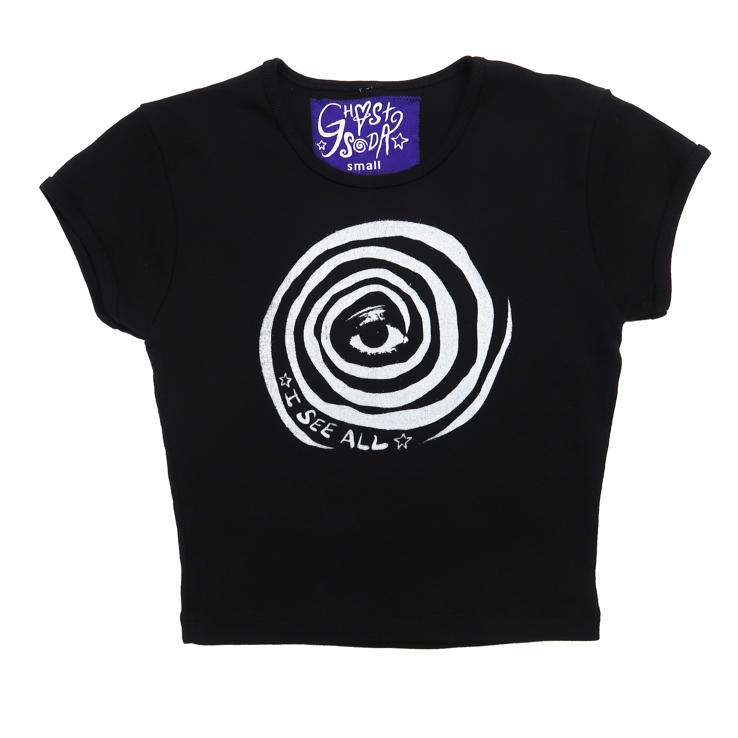 PRE-ORDER "I See All" (Eye Spiral) Black Baby Tee