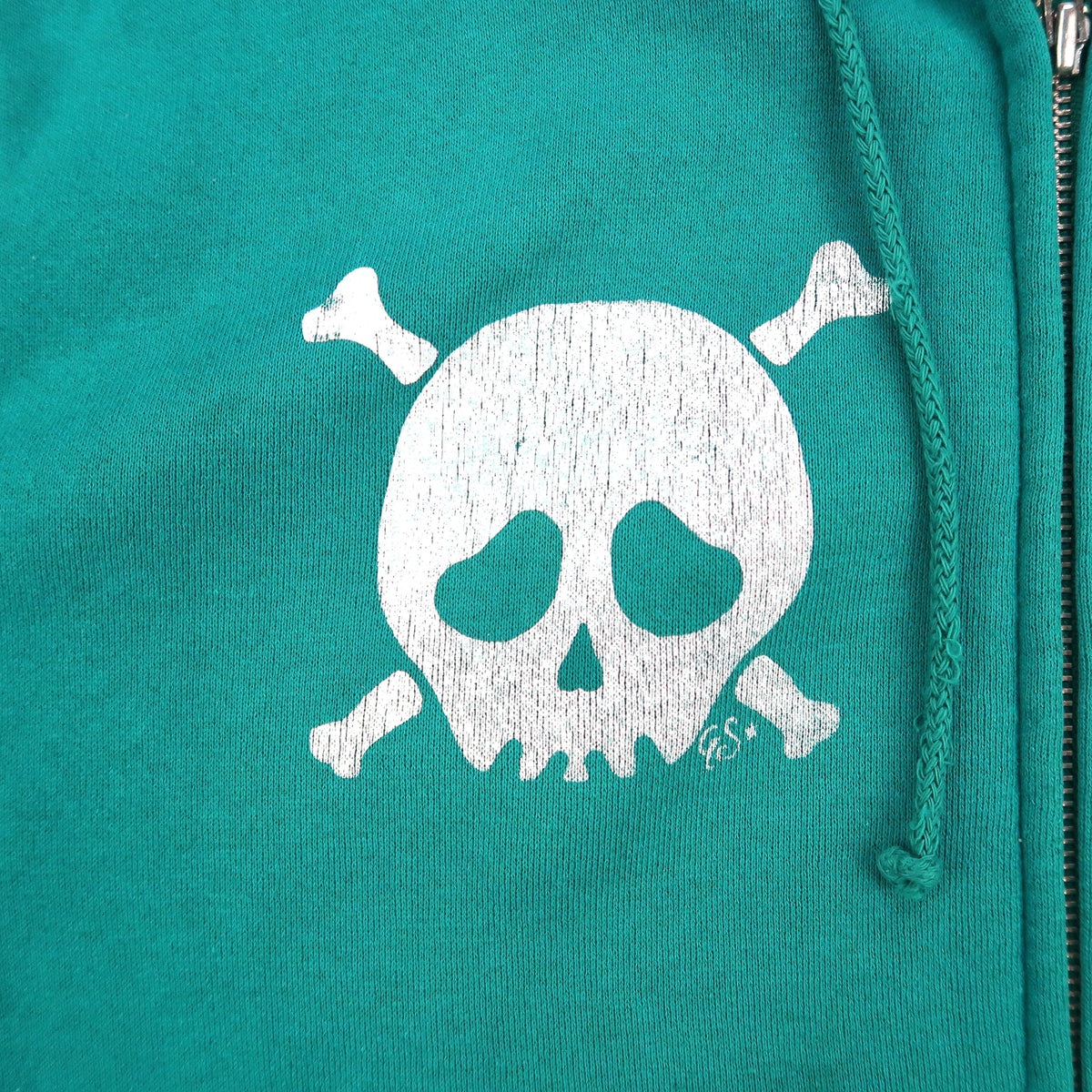 "Grim Skull" Teal Jacket - Medium