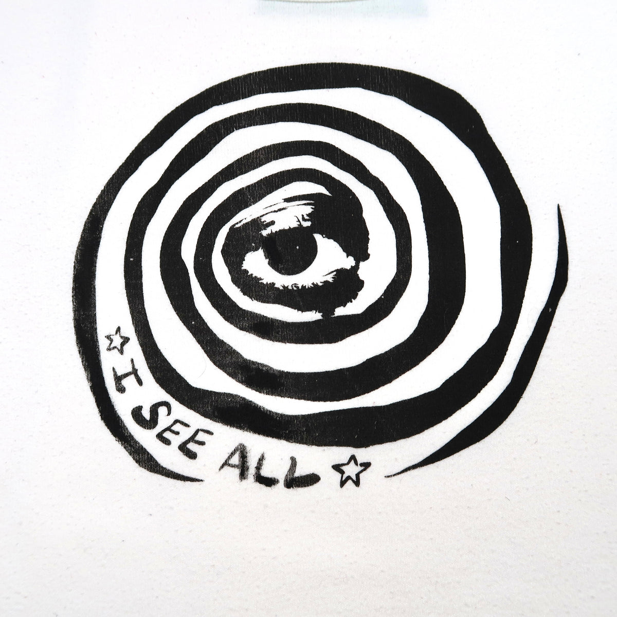 "I See All" Eye Spiral White Top - Extra Large