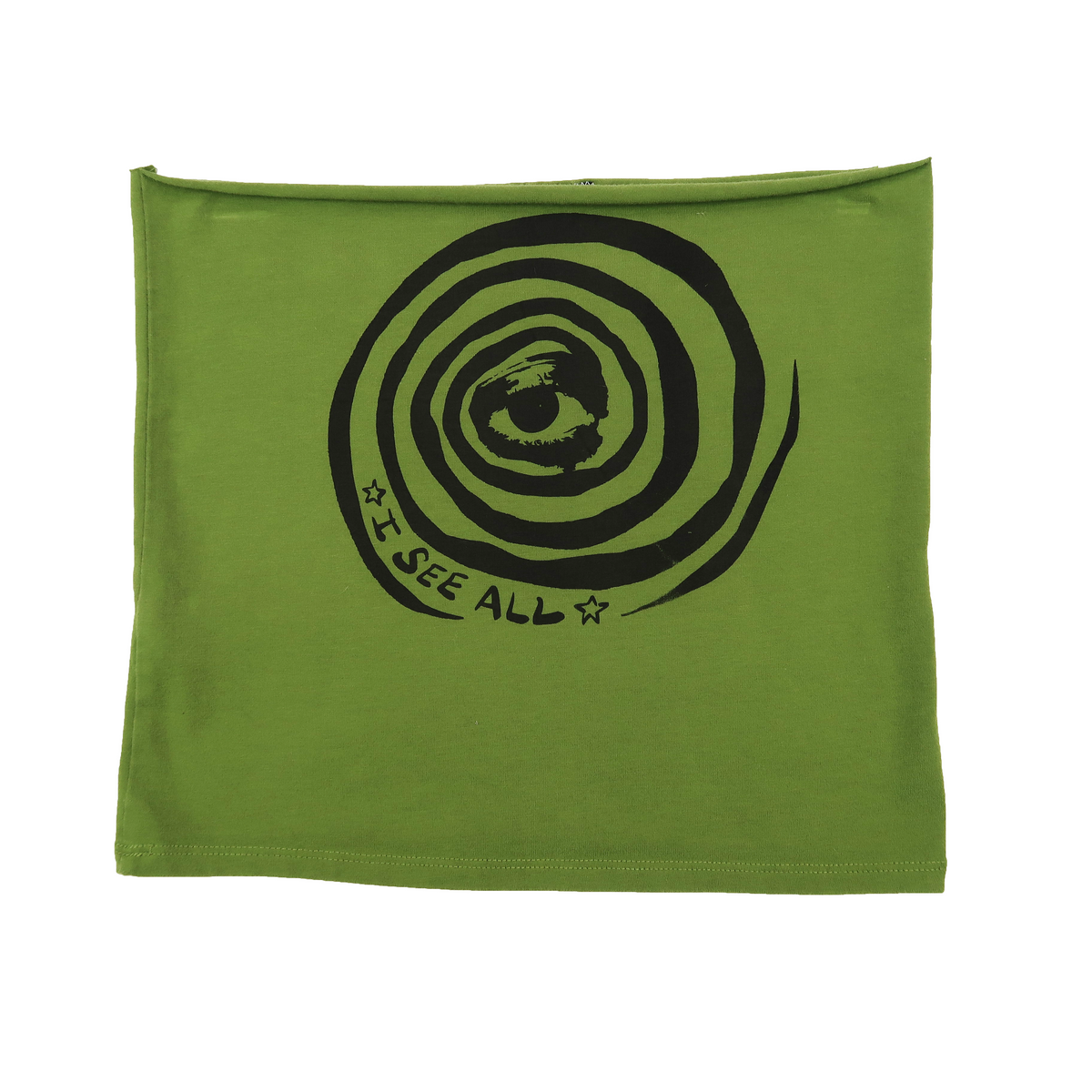 "I See All" (Eye Spiral) Green Tube Top - Small