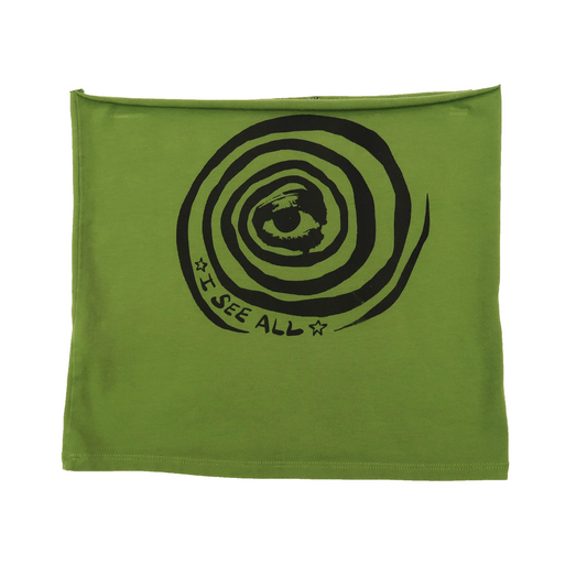 "I See All" (Eye Spiral) Green Tube Top - Small