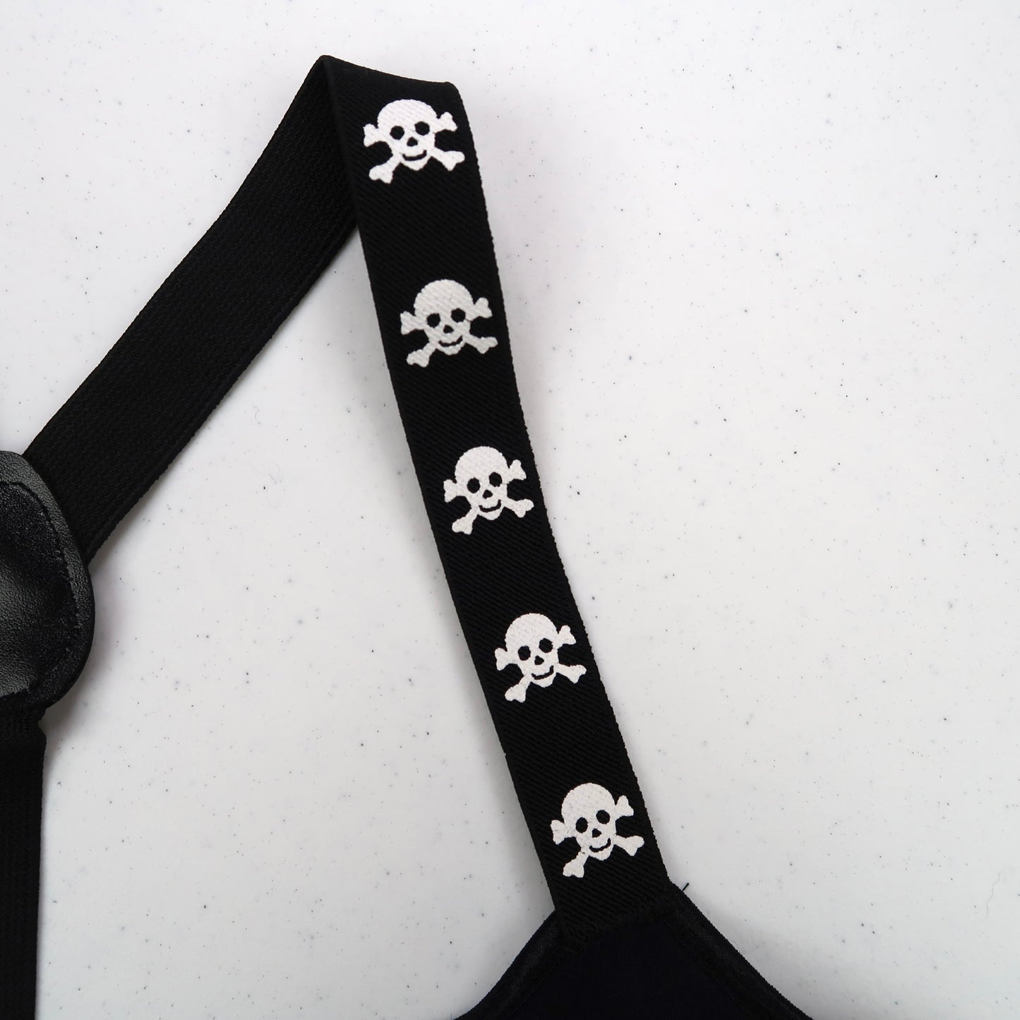 "Grim Skull" Black Tank Top with Skull Straps - Medium