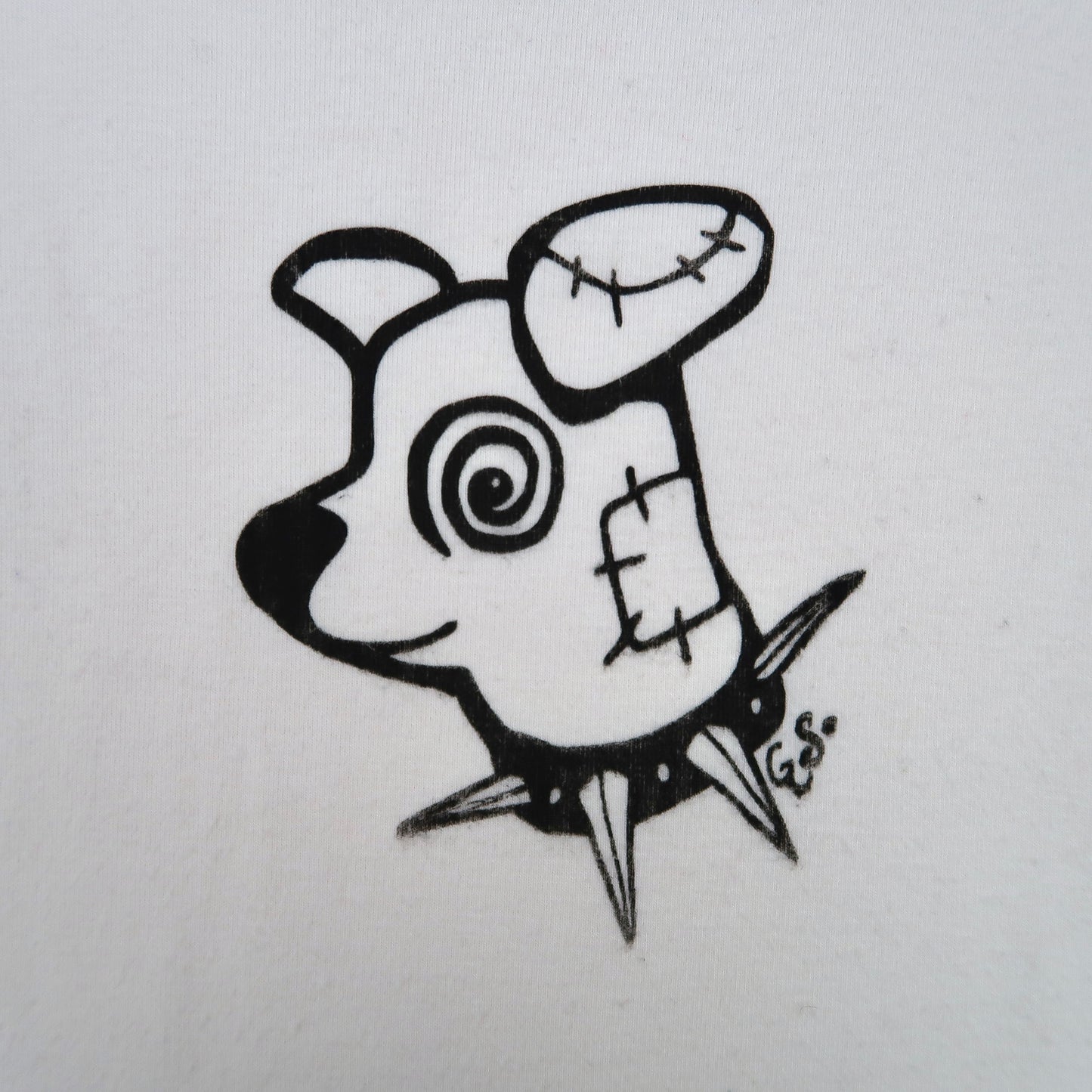 "Patches the Dog" White Long Sleeve Shirt - Small