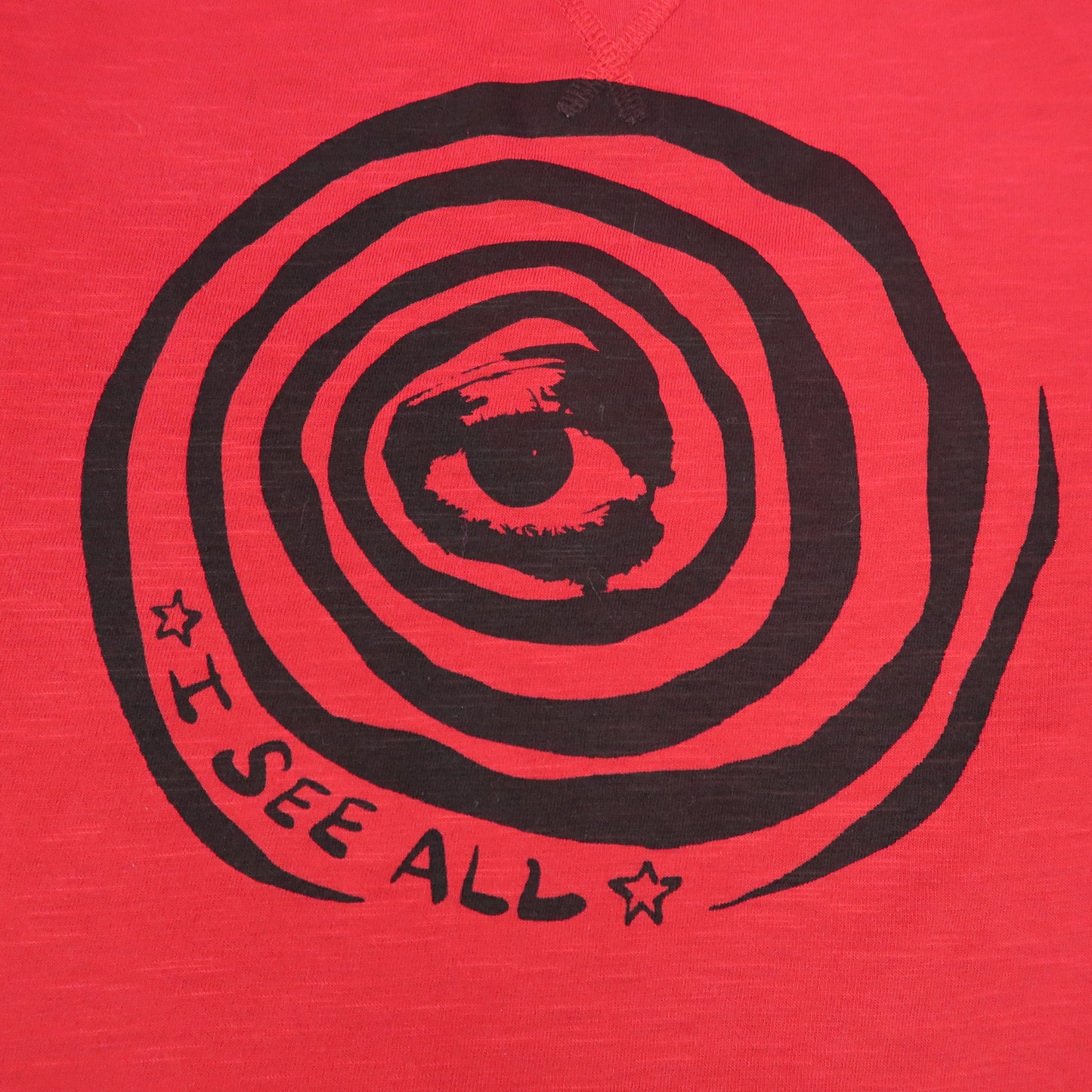 "I See All" (Eye Spiral) Red Long Sleeve - Small