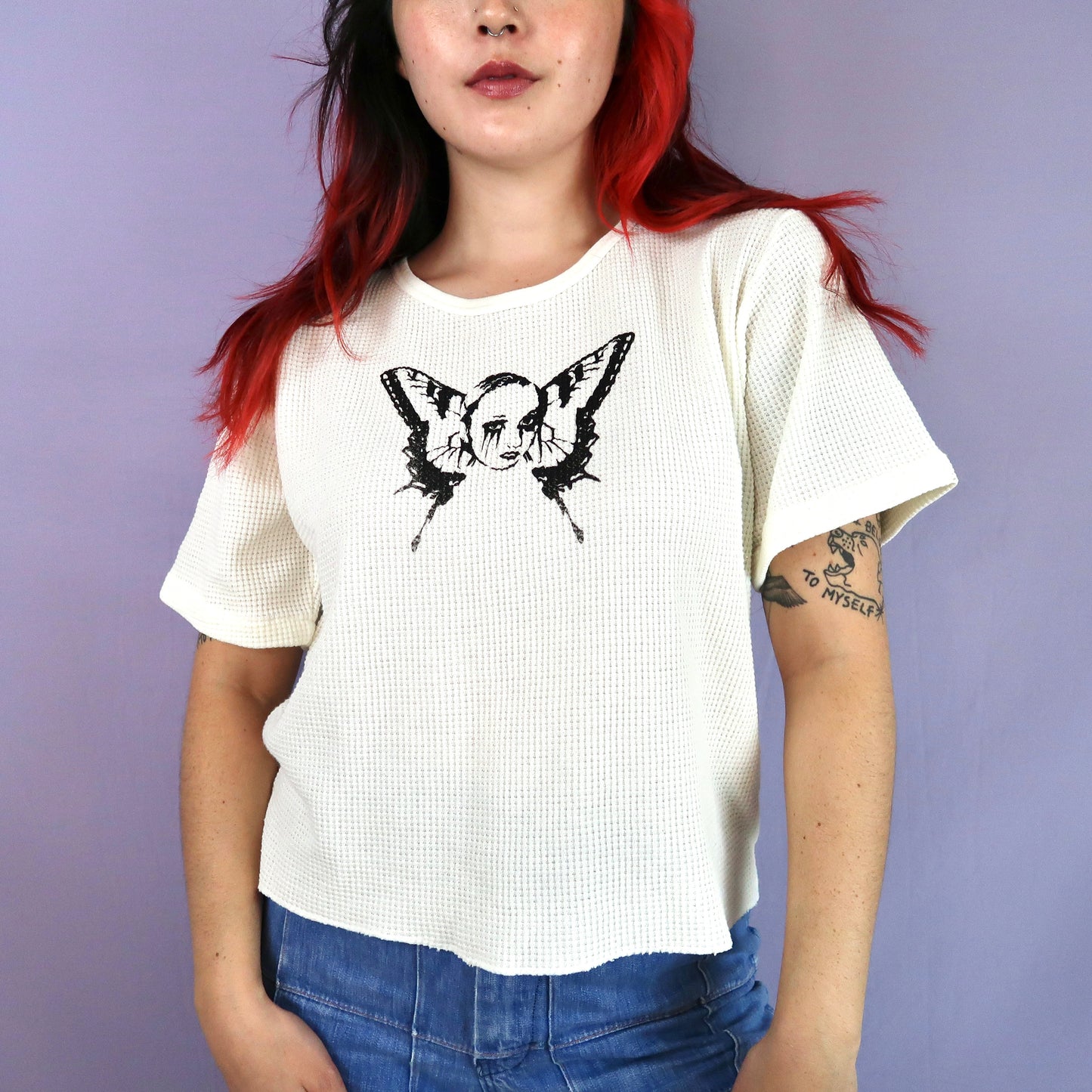 "Weeping Butterfly" Short Sleeve Thermal Top - Medium