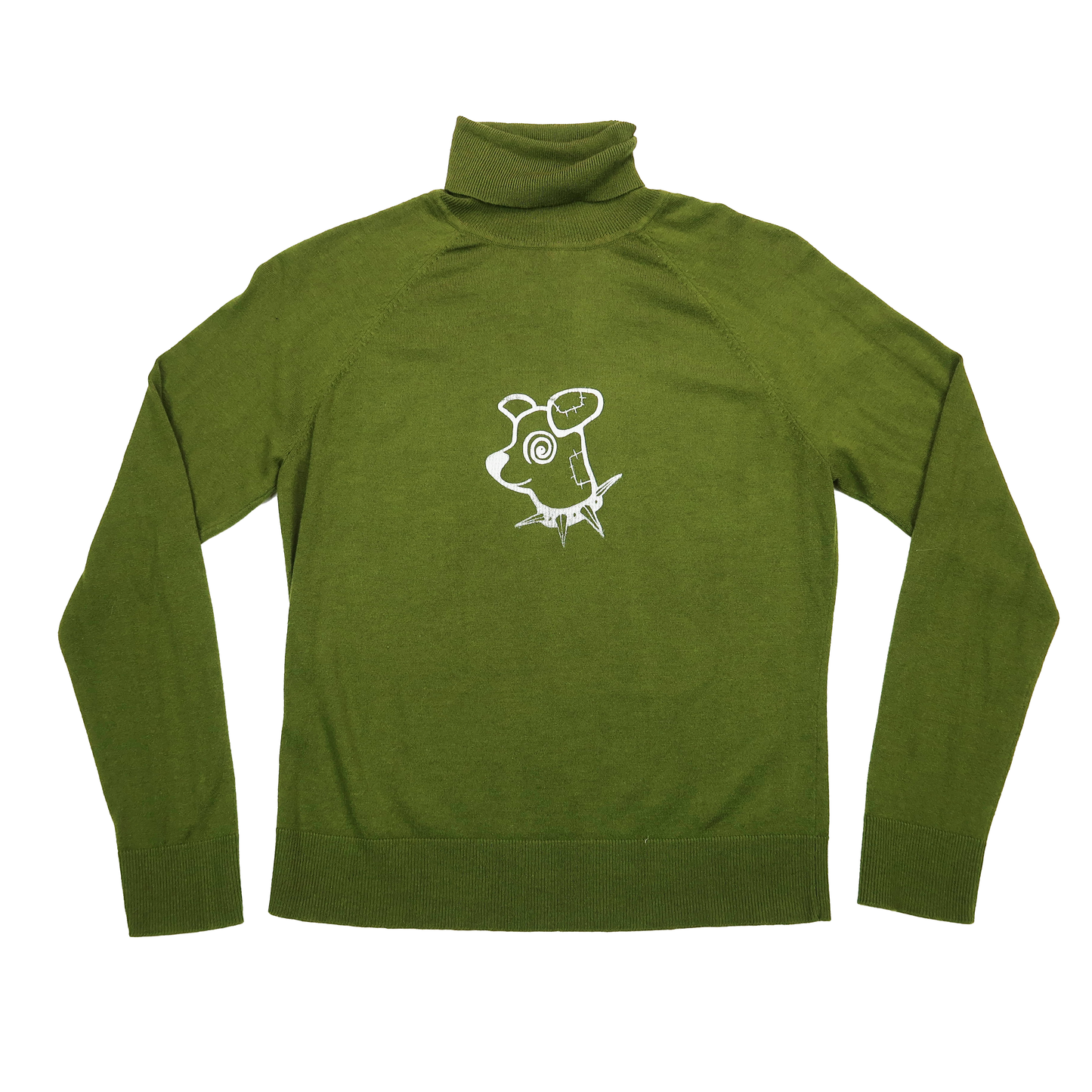 "Patches the Dog" Green Turtleneck - Small