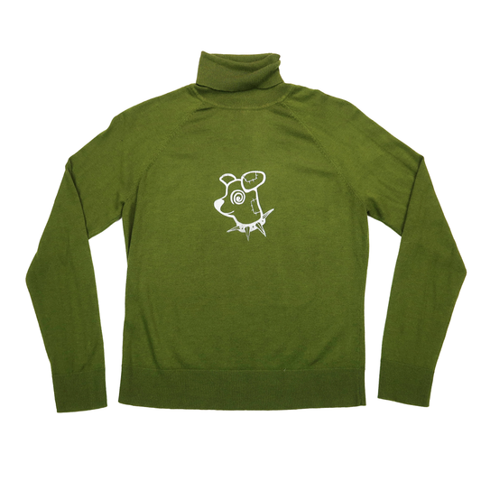 "Patches the Dog" Green Turtleneck - Small
