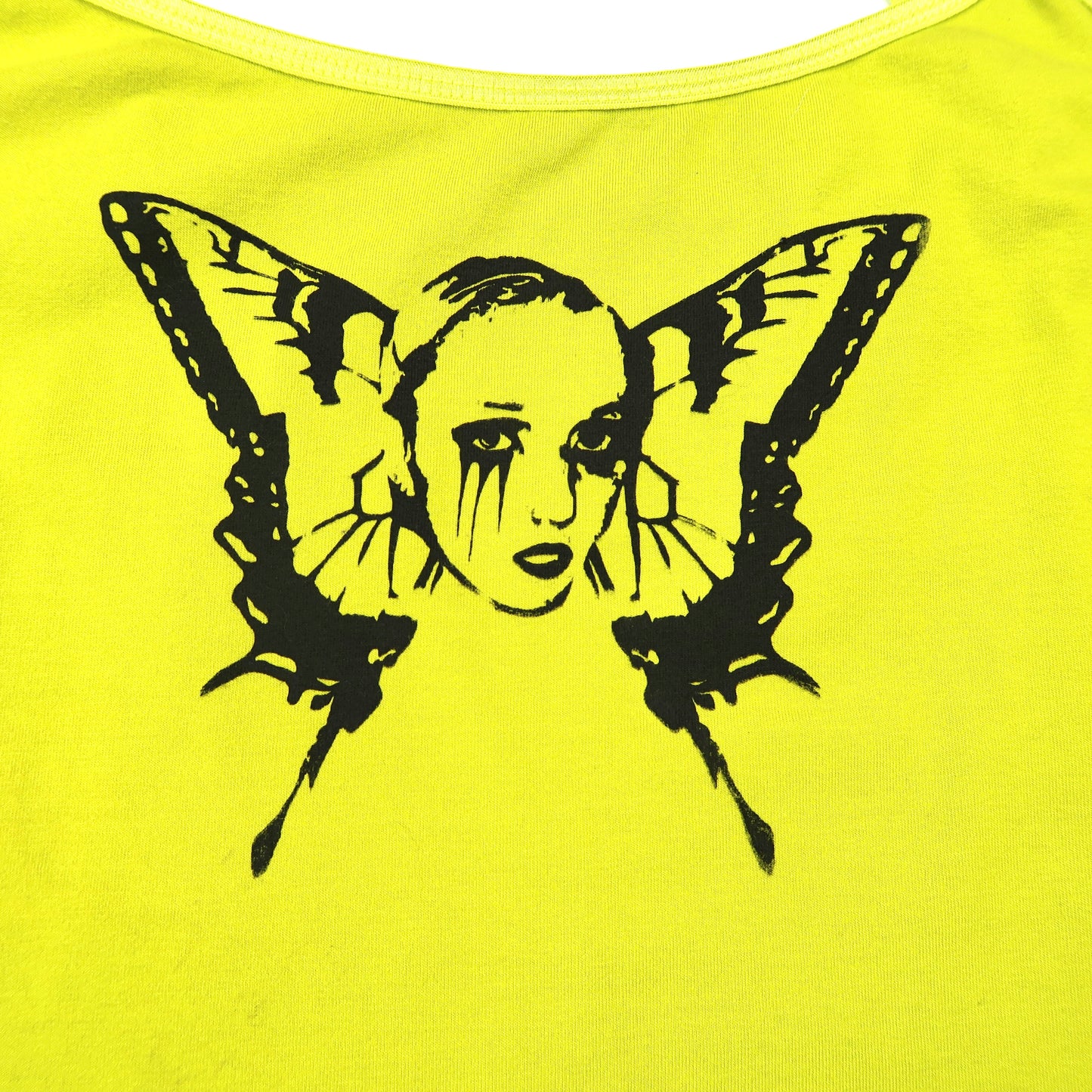 "Weeping Butterfly" Neon Chartreuse Tank Top - 2XL