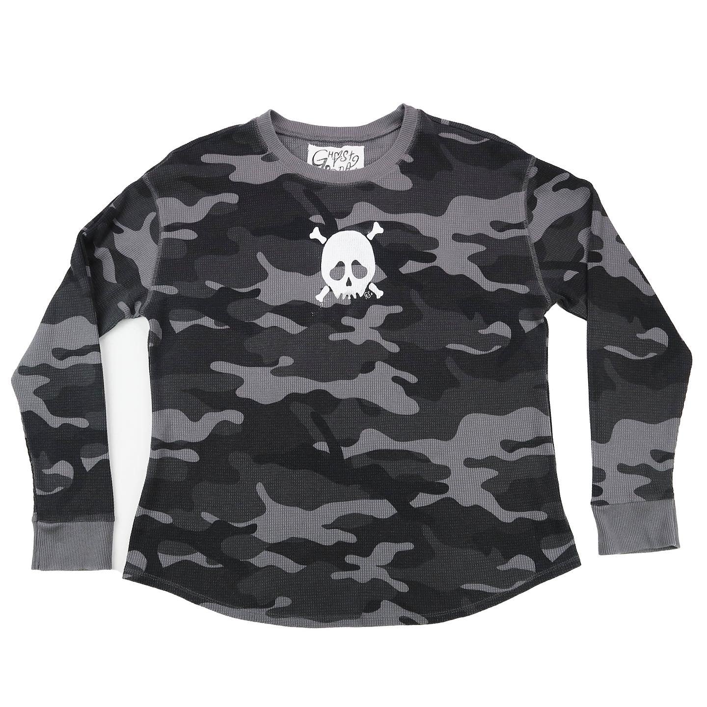 "Grim Skull" Gray Camo Thermal Top - Large